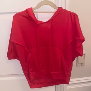 soft short sleeve hooded sweatshirt